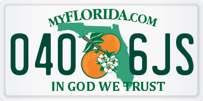 FL license plate 0406JS
