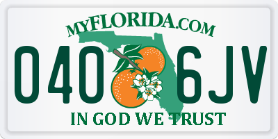 FL license plate 0406JV