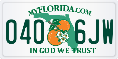 FL license plate 0406JW