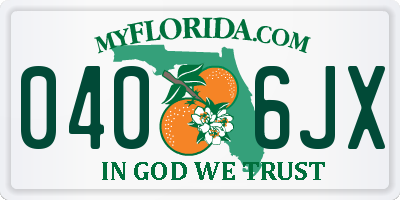 FL license plate 0406JX