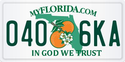 FL license plate 0406KA