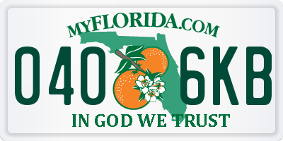 FL license plate 0406KB