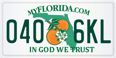 FL license plate 0406KL