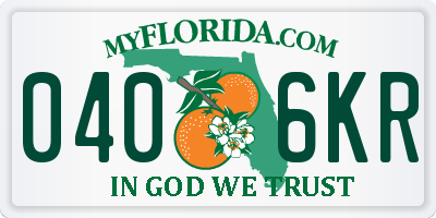 FL license plate 0406KR