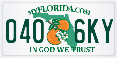 FL license plate 0406KY