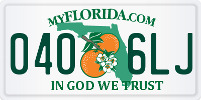 FL license plate 0406LJ