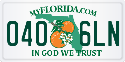 FL license plate 0406LN