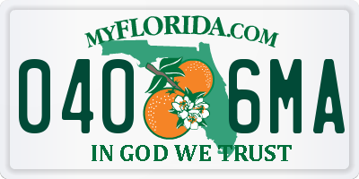 FL license plate 0406MA