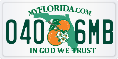 FL license plate 0406MB