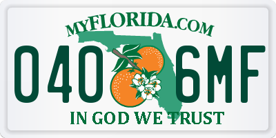 FL license plate 0406MF