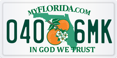 FL license plate 0406MK