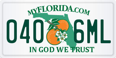 FL license plate 0406ML