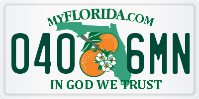 FL license plate 0406MN