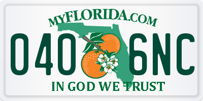 FL license plate 0406NC