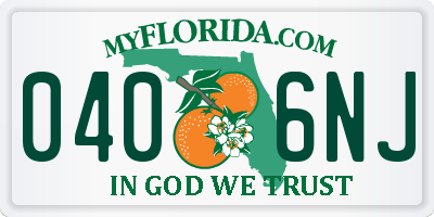 FL license plate 0406NJ