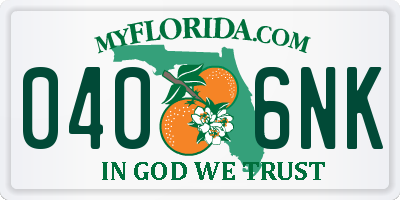 FL license plate 0406NK
