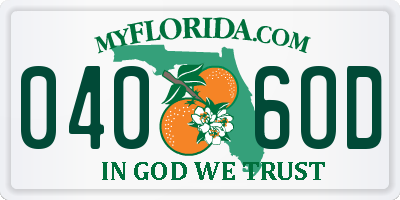 FL license plate 0406OD