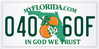 FL license plate 0406OF