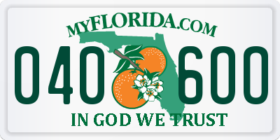 FL license plate 0406OO