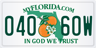 FL license plate 0406OW