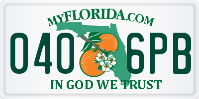 FL license plate 0406PB