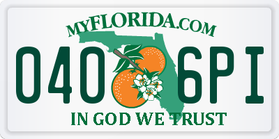 FL license plate 0406PI