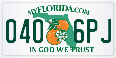 FL license plate 0406PJ