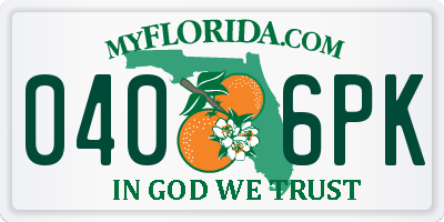 FL license plate 0406PK