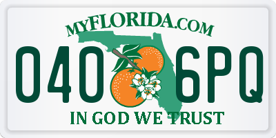 FL license plate 0406PQ
