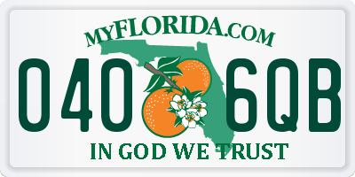 FL license plate 0406QB