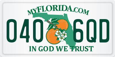 FL license plate 0406QD