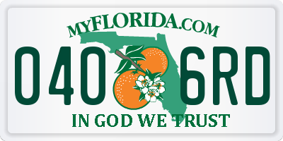 FL license plate 0406RD