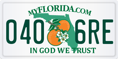 FL license plate 0406RE