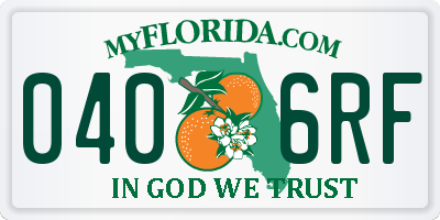 FL license plate 0406RF