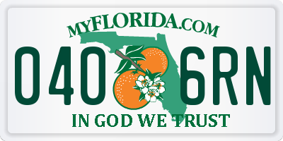 FL license plate 0406RN