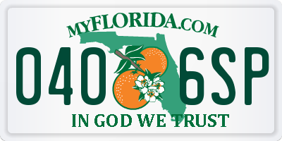 FL license plate 0406SP