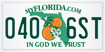 FL license plate 0406ST