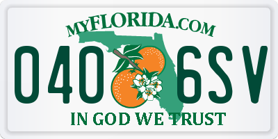 FL license plate 0406SV