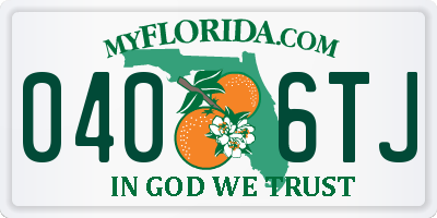 FL license plate 0406TJ