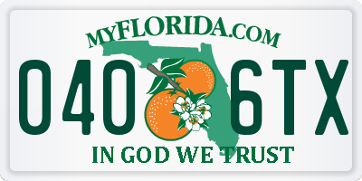 FL license plate 0406TX