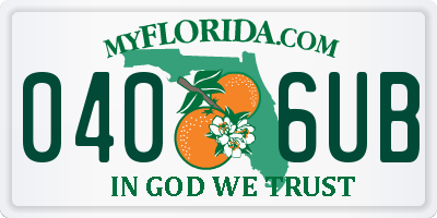 FL license plate 0406UB