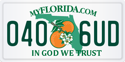 FL license plate 0406UD