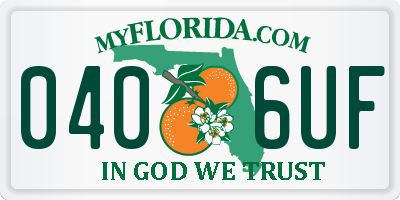 FL license plate 0406UF