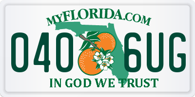 FL license plate 0406UG