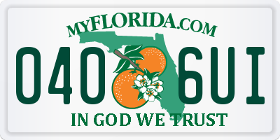 FL license plate 0406UI