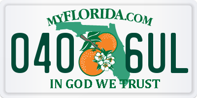 FL license plate 0406UL