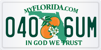 FL license plate 0406UM