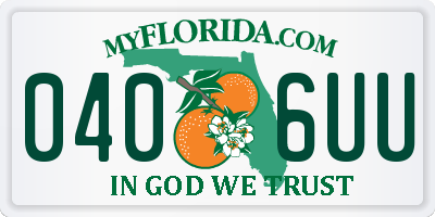 FL license plate 0406UU