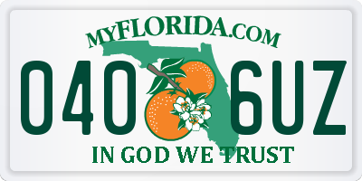 FL license plate 0406UZ
