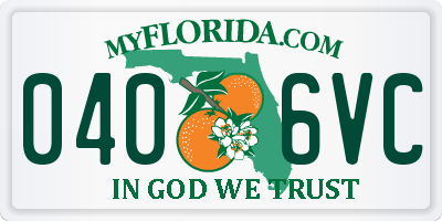 FL license plate 0406VC